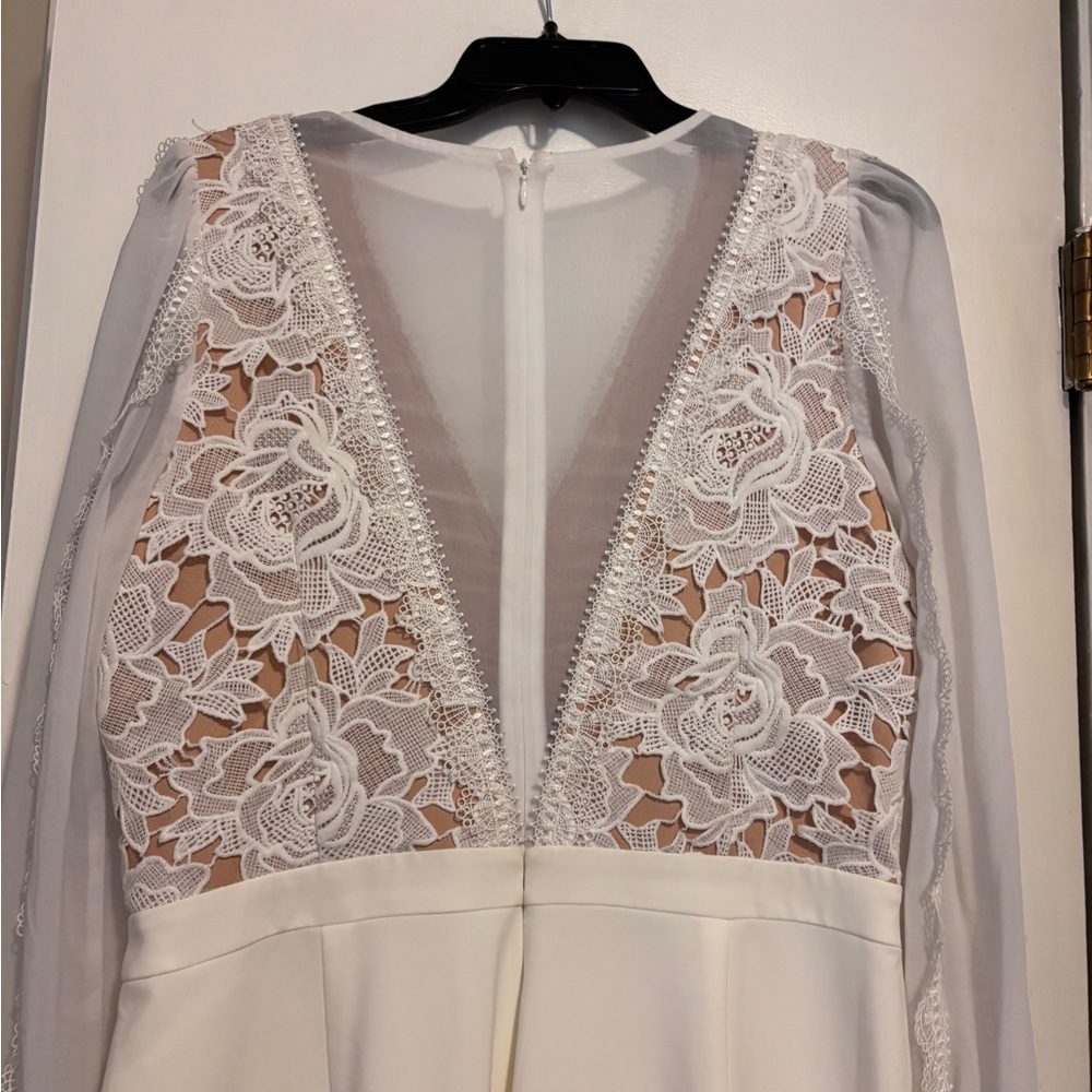 Adelyn Rae White Lace Detail Jumpsuit - Picture 3 of 6